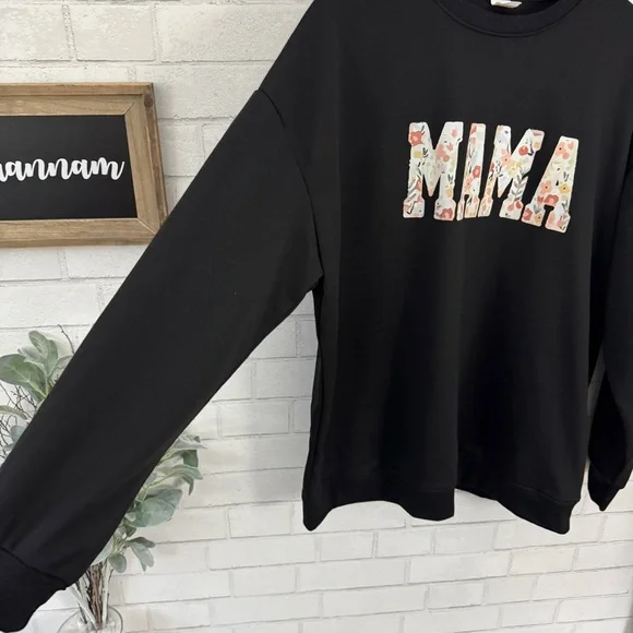 Black 'MAMA' Graphic Sweatshirt - Picture 4 of 7